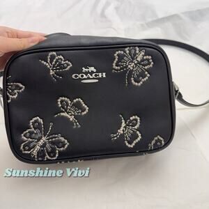 NWT COACH Jamie Camera Bag Crossbody with Butterfly Print Leather/Black CCK90